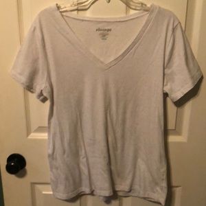 White v neck with confetti specks